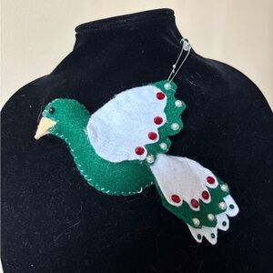 Green Felt Bird Ornament